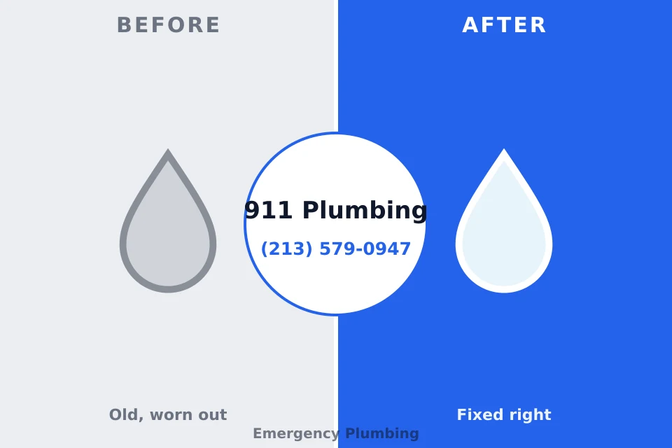 Before and after: plumbing repair Browntown, PA